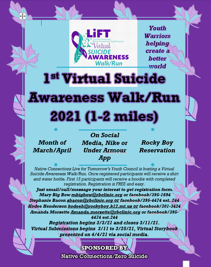 2021 Virtual Suicide Awareness Walk/Run Poster